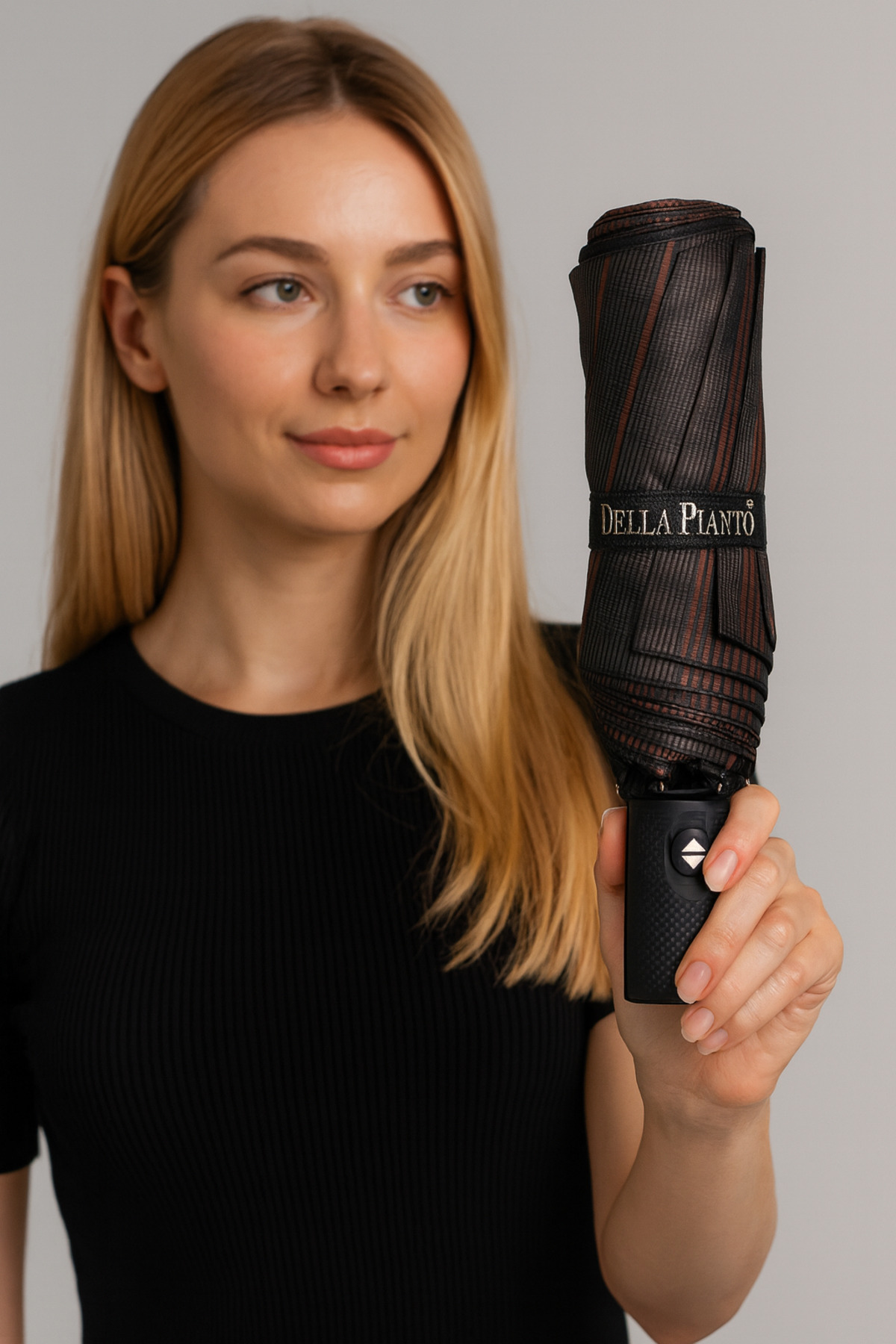 MACERATİ Otomatik Fonksiyon Açma Kapama Fiber Tel Kılıflı Ekose Desenli Unisex Kaliteli Lüx Şemsiye