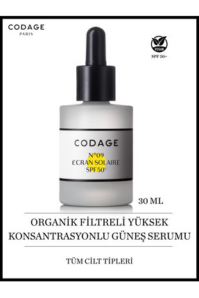 CODAGE PARIS Serum N°09 - Sun Shield Spf 50+ 30ML - Organik Filtreli, Yüksek ...