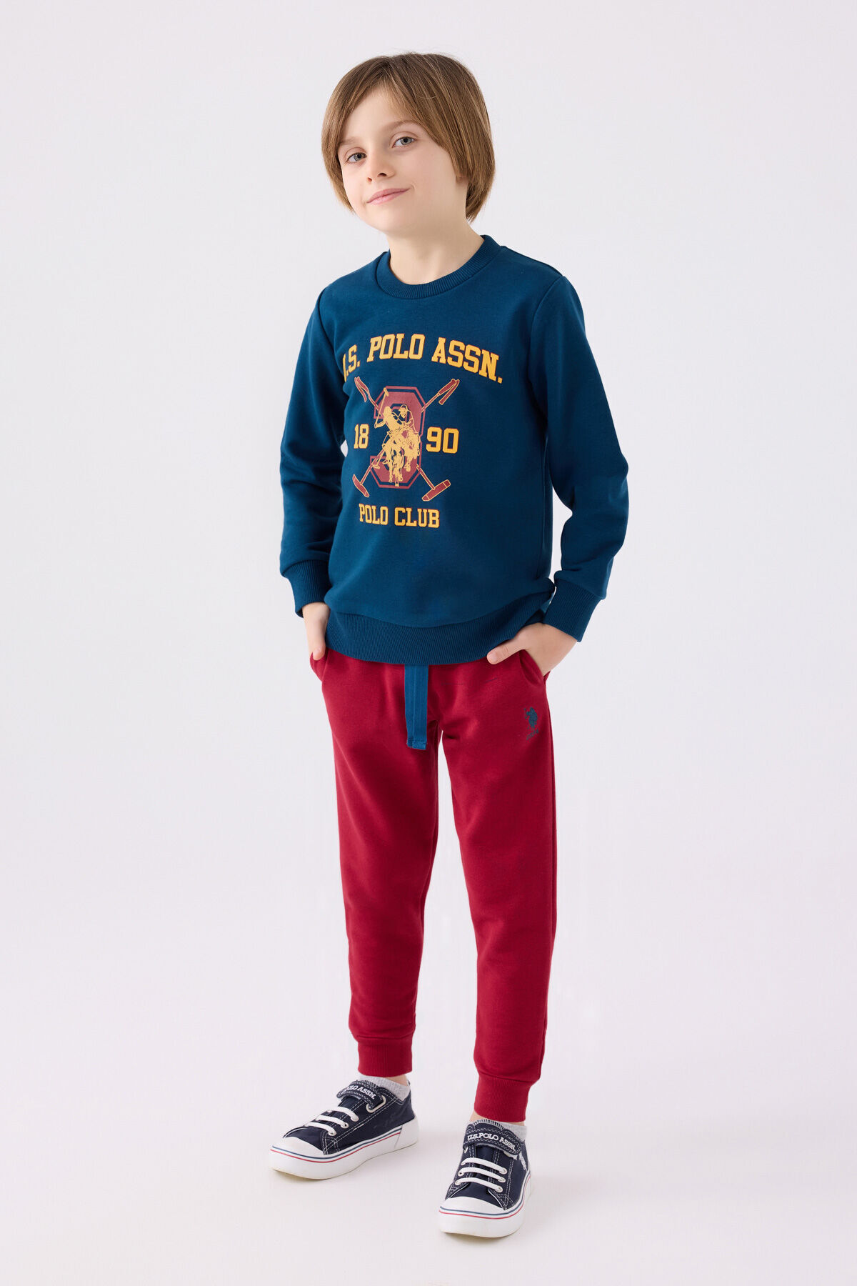 یو اس پولو لباس ورزشی آبی سرمهای پسرانه یو اس پولو لباس ورزشی آبی سرمهای پسرانه