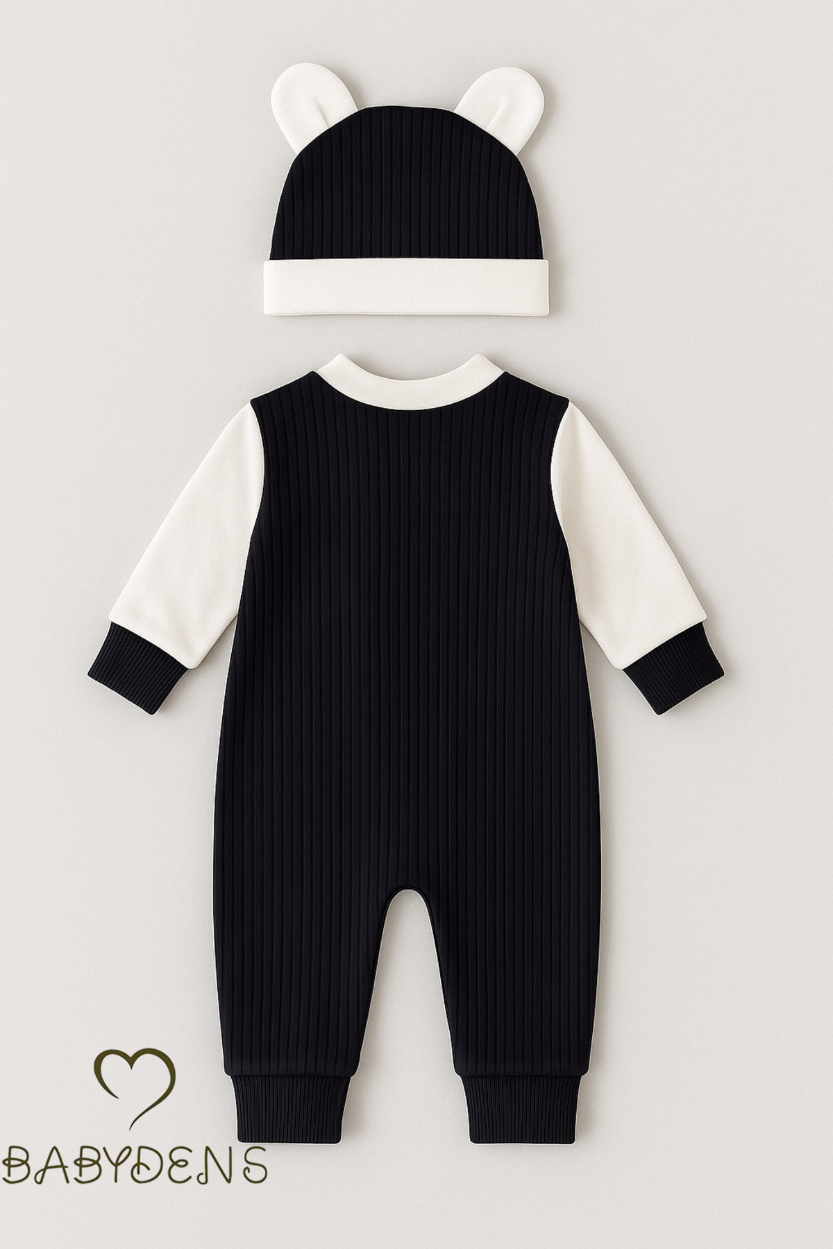 BABYDEN'S Teddy Bear Temalı Yenidoğan Fitilli Tulum Takımı Ayıcıklı Erkek Bebek Tulum Şapka Set %100Pamuk fotoğrafı 3 (önizleme)