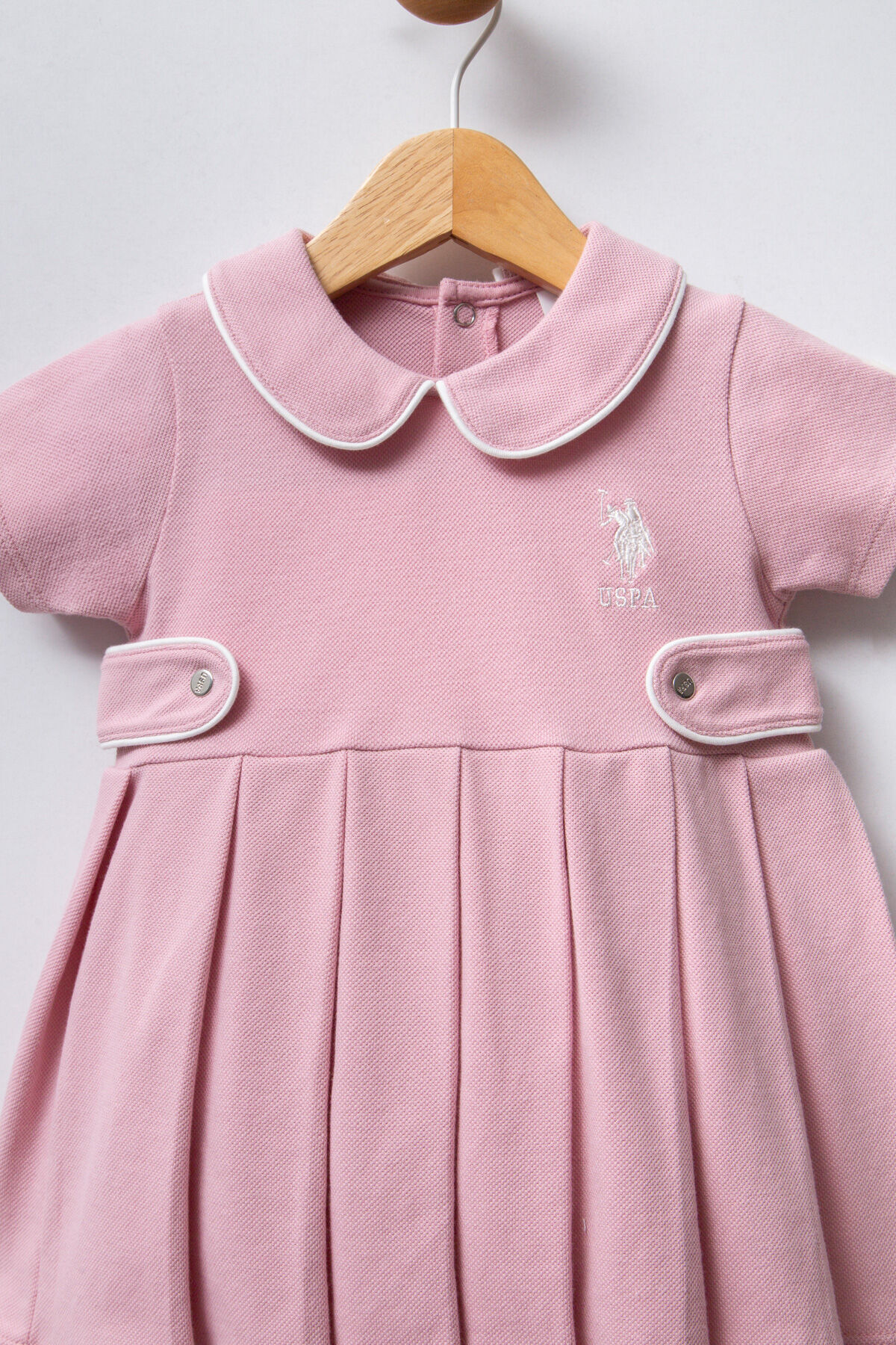 U.S. Polo Assn. Kız Bebek Pembe Elbise fotoğrafı 2 (önizleme)