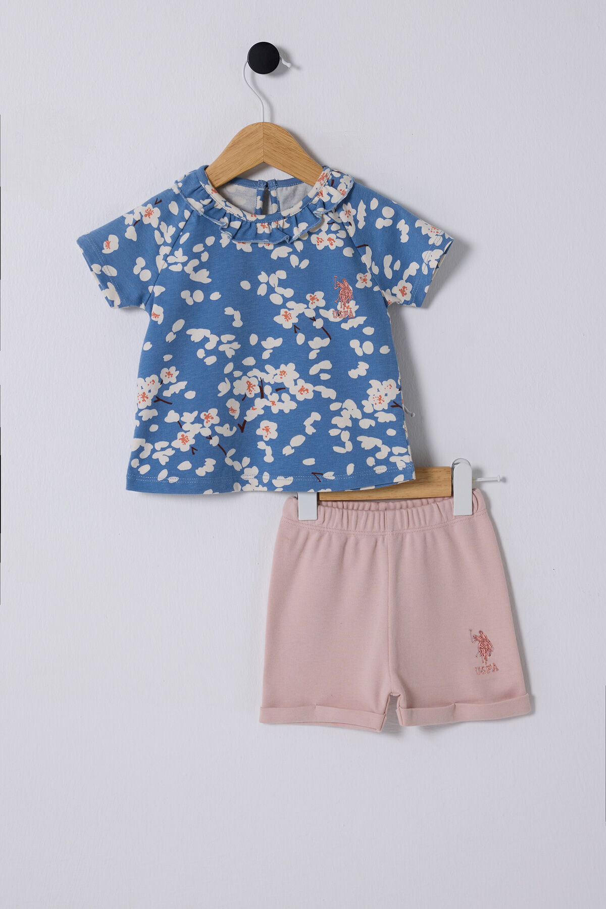 یو اس پولو لباس نوزادی آبی دخترانه یو اس پولو لباس نوزادی آبی دخترانه