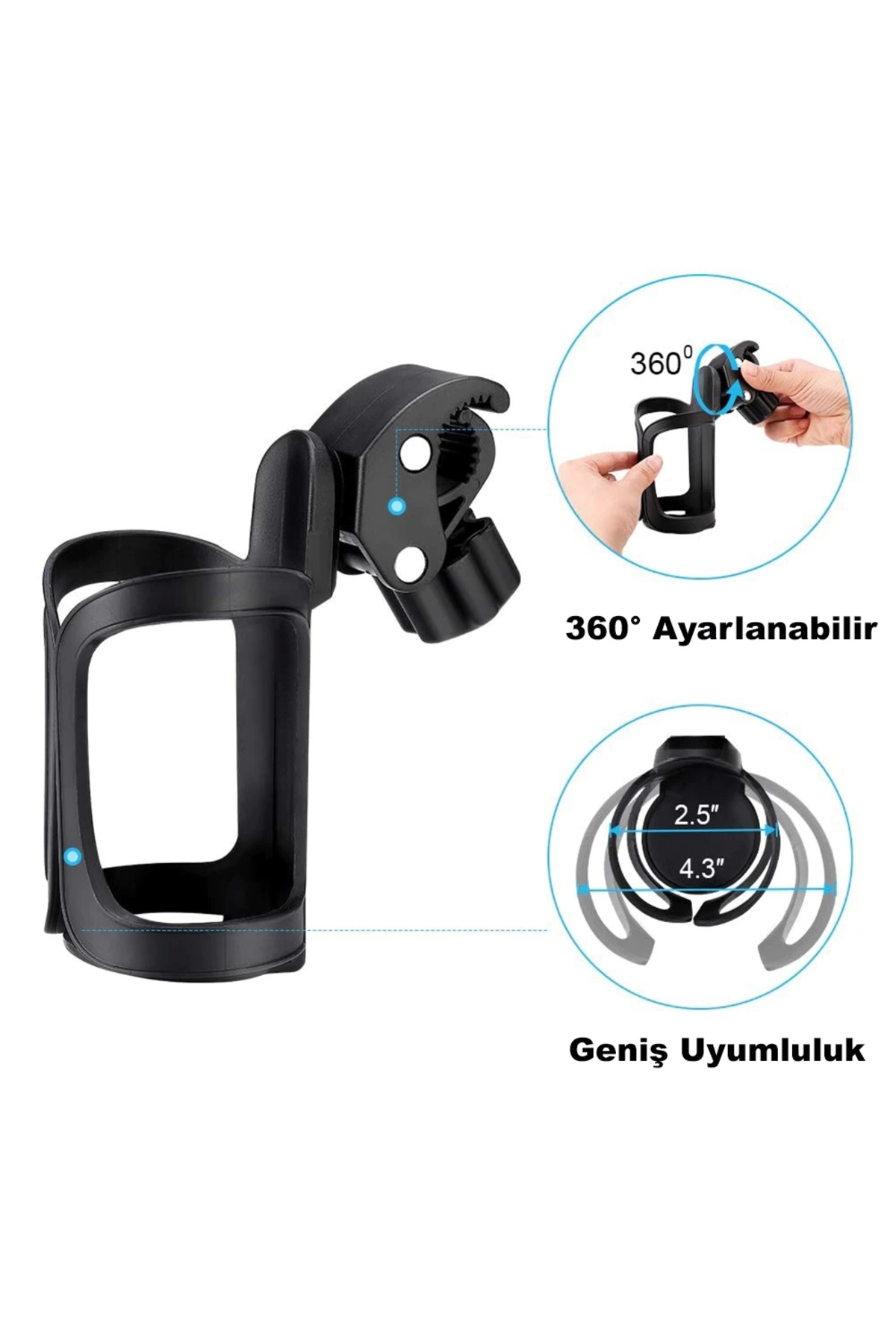DailyTech Bisiklet Bebek Arabası Bardak Biberon Şişe Tutucu fotoğrafı 6 (önizleme)
