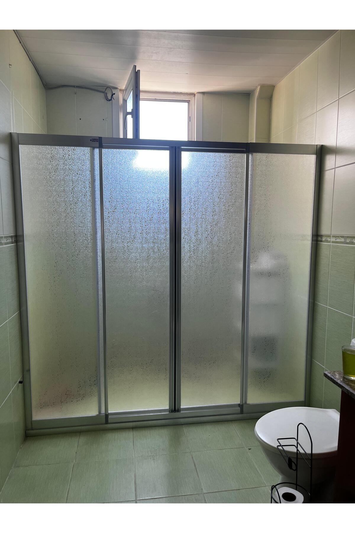 Plain Between Two Walls Mica Drop Pattern Bella Shower Cabin Chrome Color