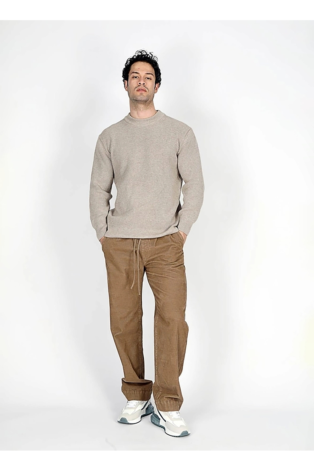 لی کوپر شلوار بافتنی مردانه آکسفورد Nd 1 طرح شتری