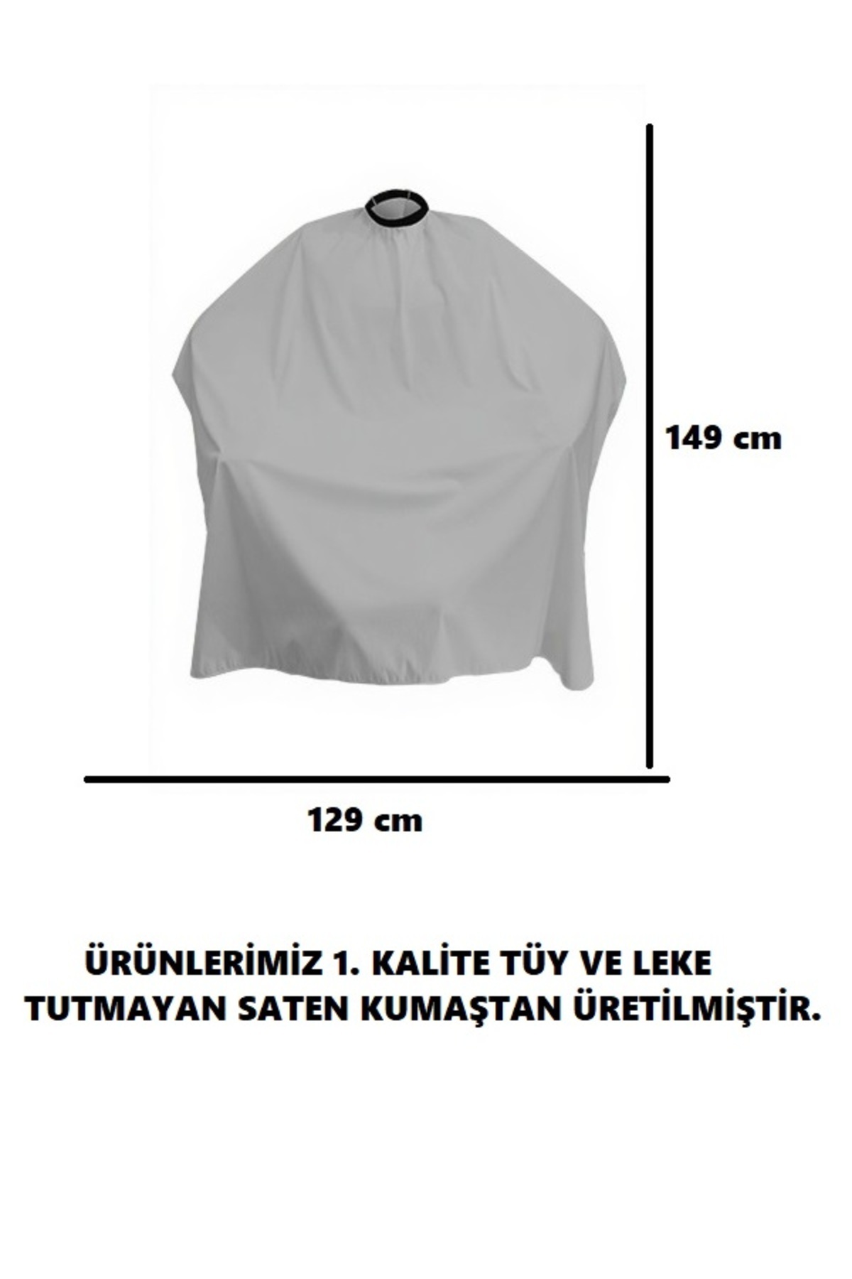 ÇETİN TEKSTİL TİCARET Berber Kuaför Antrasit Gri Saten Peçete Önlük Penuar Ultra Lüks 1. Kalite