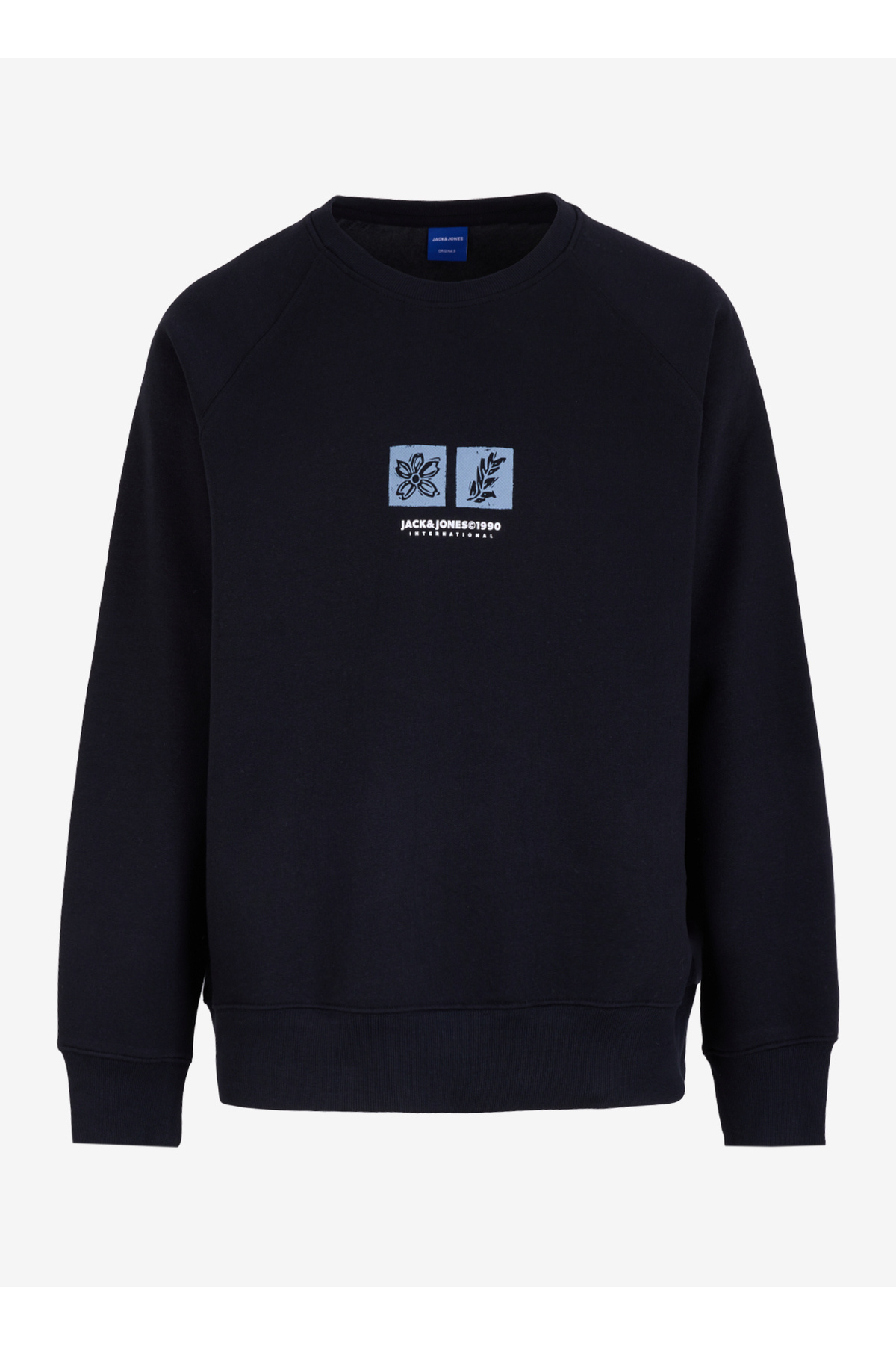 جک اند جونز سویشرت مردانه مشکی یقه گرد 12262958_JORPORTLAND BOX SWEAT CREW