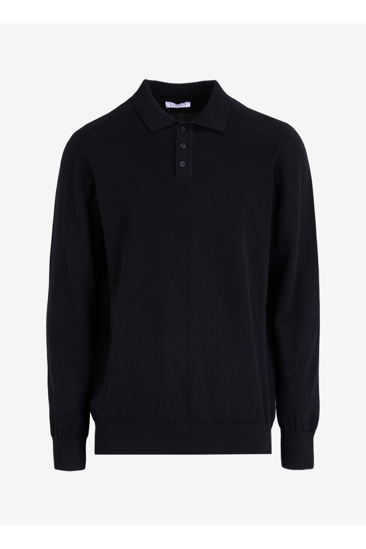 لیمون کمپانی پلیور مردانه مشکی ساده یقه پولو لیمویی MML4WM-KZK9510