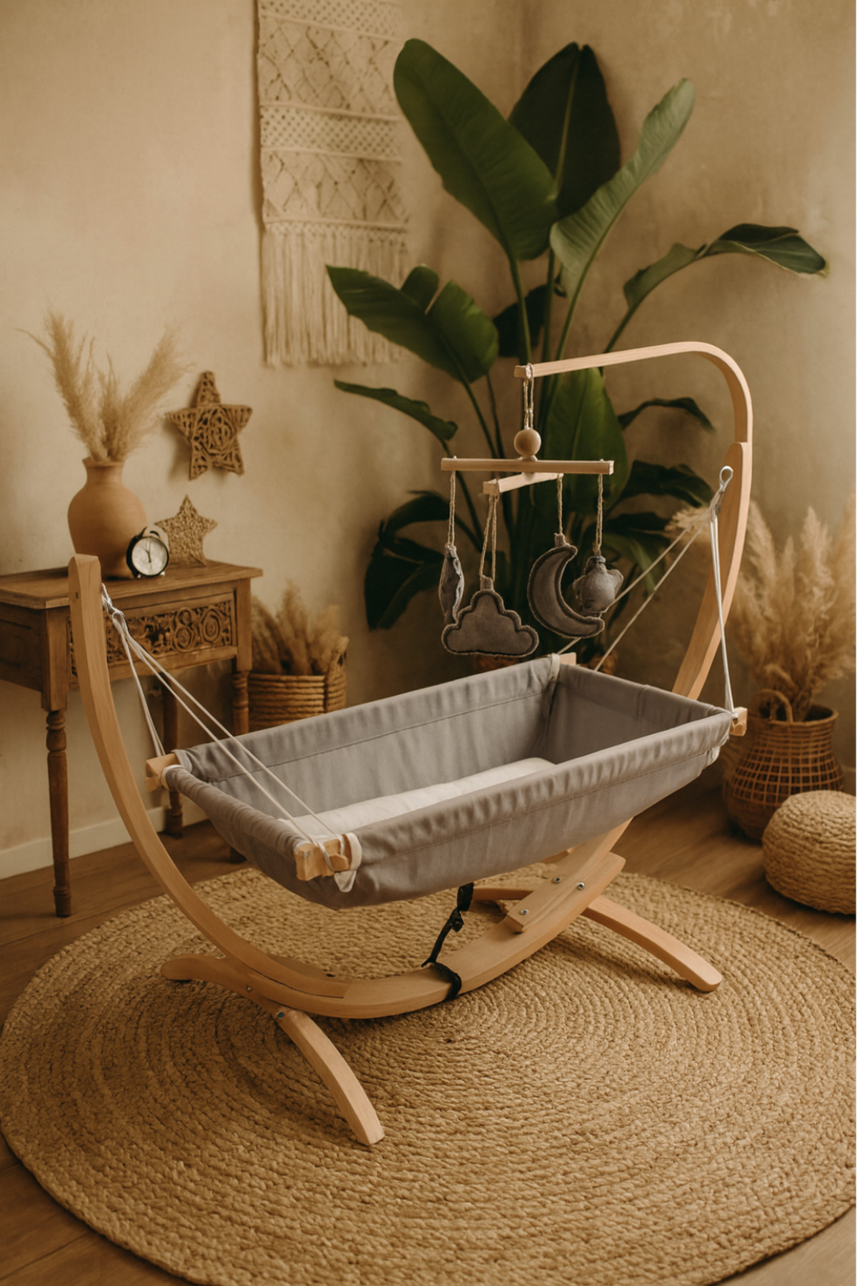 BebeK on For Ahşap Bebek Hamağı (Sallanabilir-Sabitlenebilir ) GRİ MİNDERLİ - OYUNCAKLI (DÖNENCE HEDİYELİ) fotoğrafı 7 (önizleme)