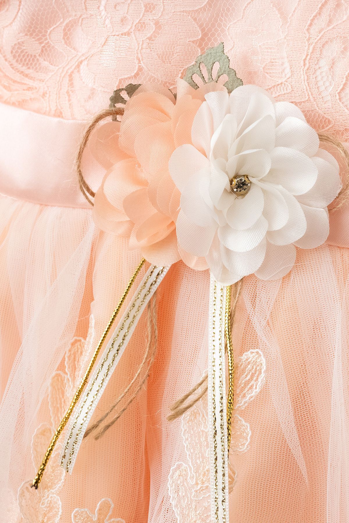 Petite Ponpon Baby Kız Bebek 0-6 Ay Gelinlik Elbise 5 Li Mevlütlük Set Uzun Kollu Fransız Dantelli Elbise fotoğrafı 4 (önizleme)