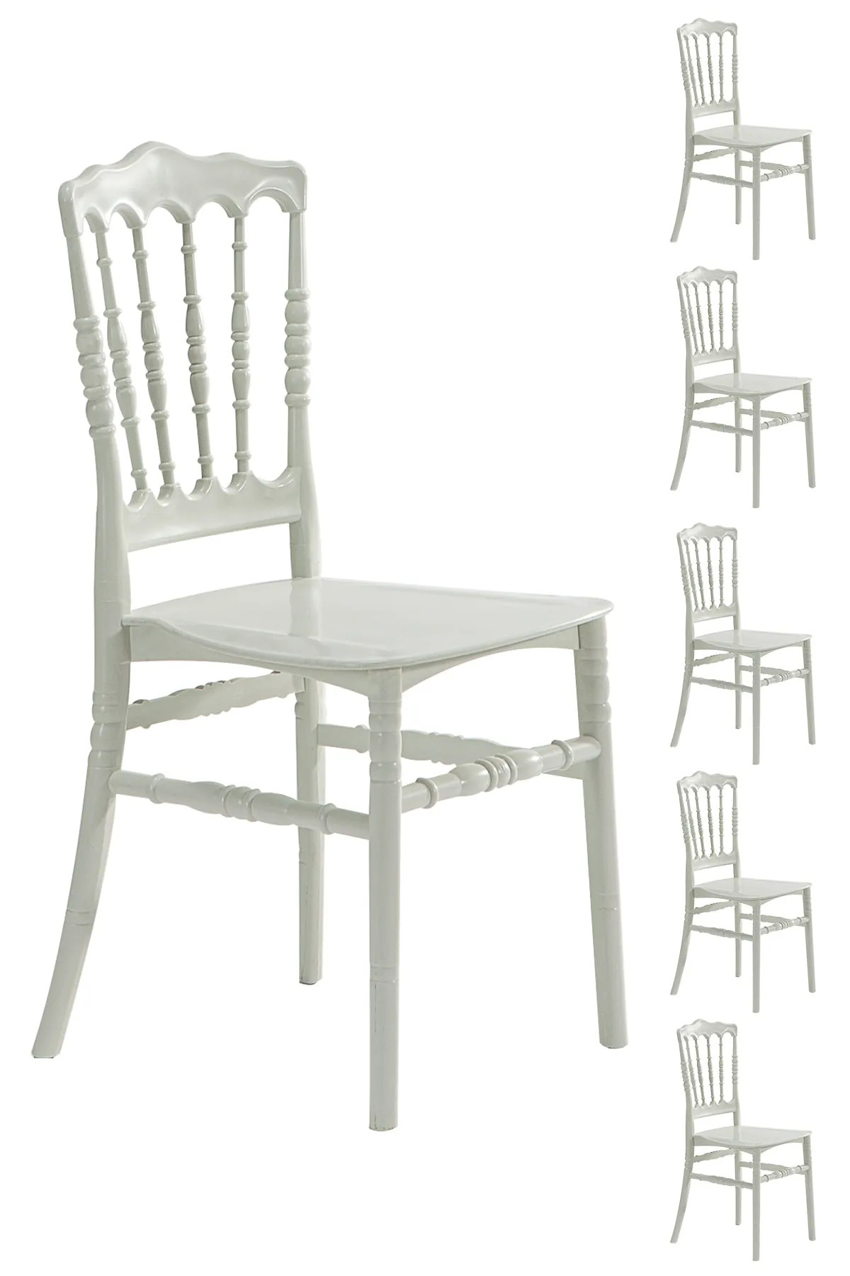 6 Miray White Chairs / Balcony-Garden-Kitchen