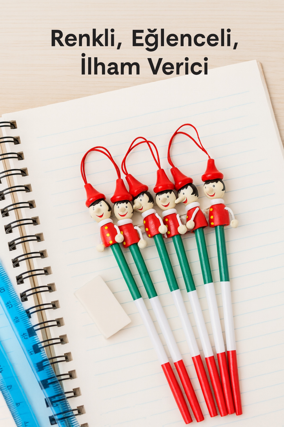 septembris Sevimli Pinokyo Ahşap Kurşun Kalem, Hediyelik Kalem