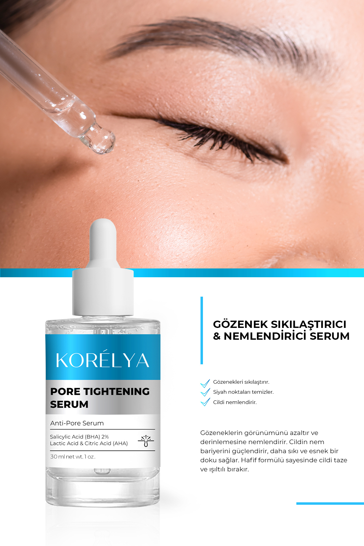 Gözenek Sıkılaştırıcı & Nemlendirici Serum 30 Ml — G-KRL — تصویر 2 از 5