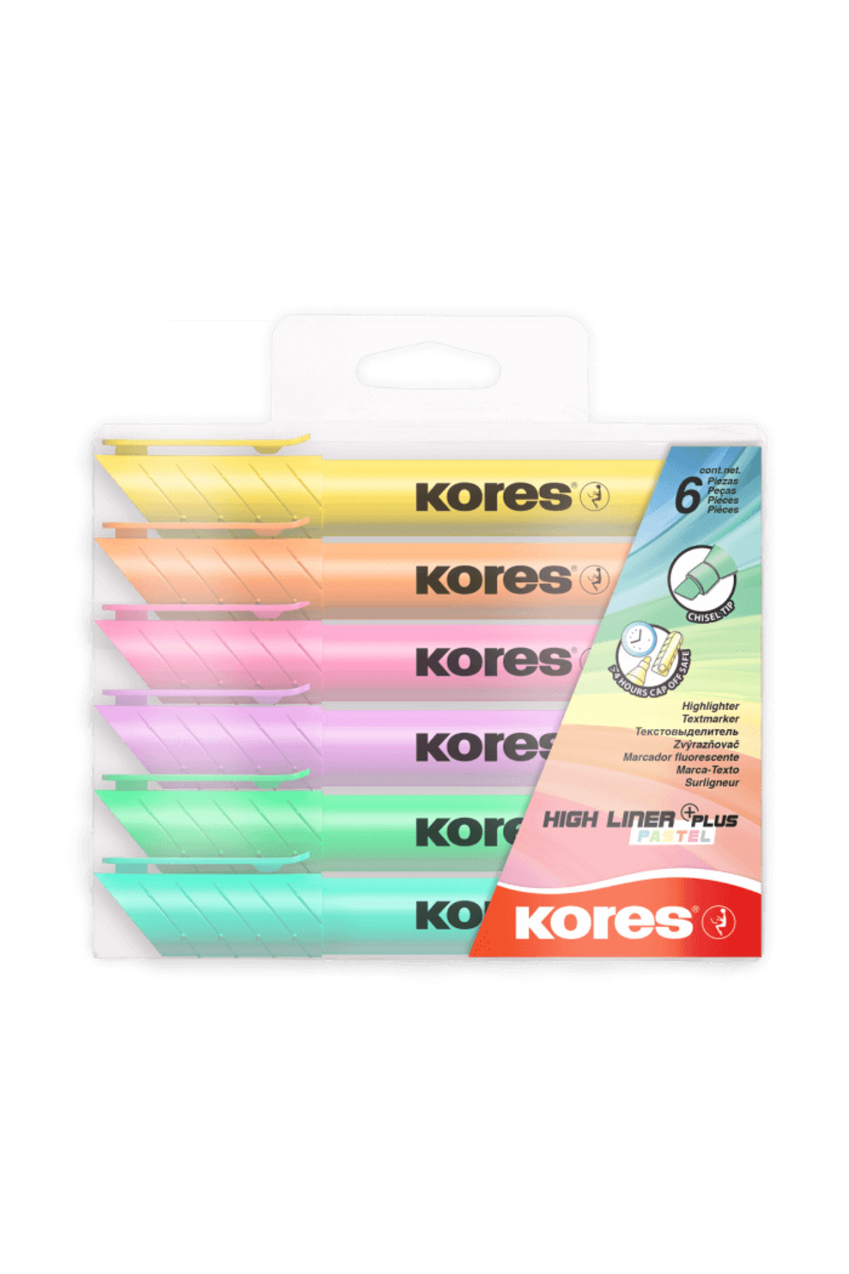 kores Plus Pastel Fosforlu Kalem 6 Renk 36060