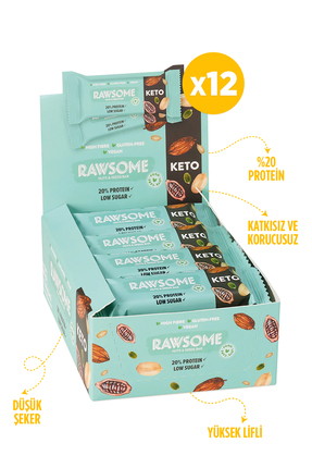 Rawsome Ketojenik Kakaolu Protein Bar 40g X 12 Adet