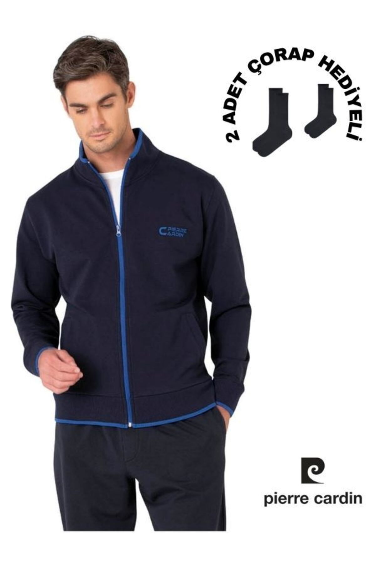 پیر کاردین ست لباس ورزشی فصلی زیپ‌دار و جیب‌دار راسته T2H0CL1VR7PCVR