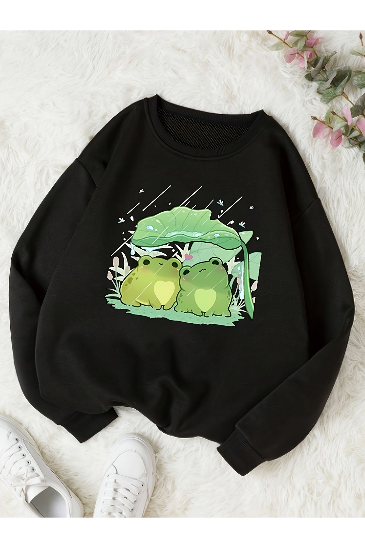 trendypassion Unisex Cute Frogs Printed Oversize Sweatshirt