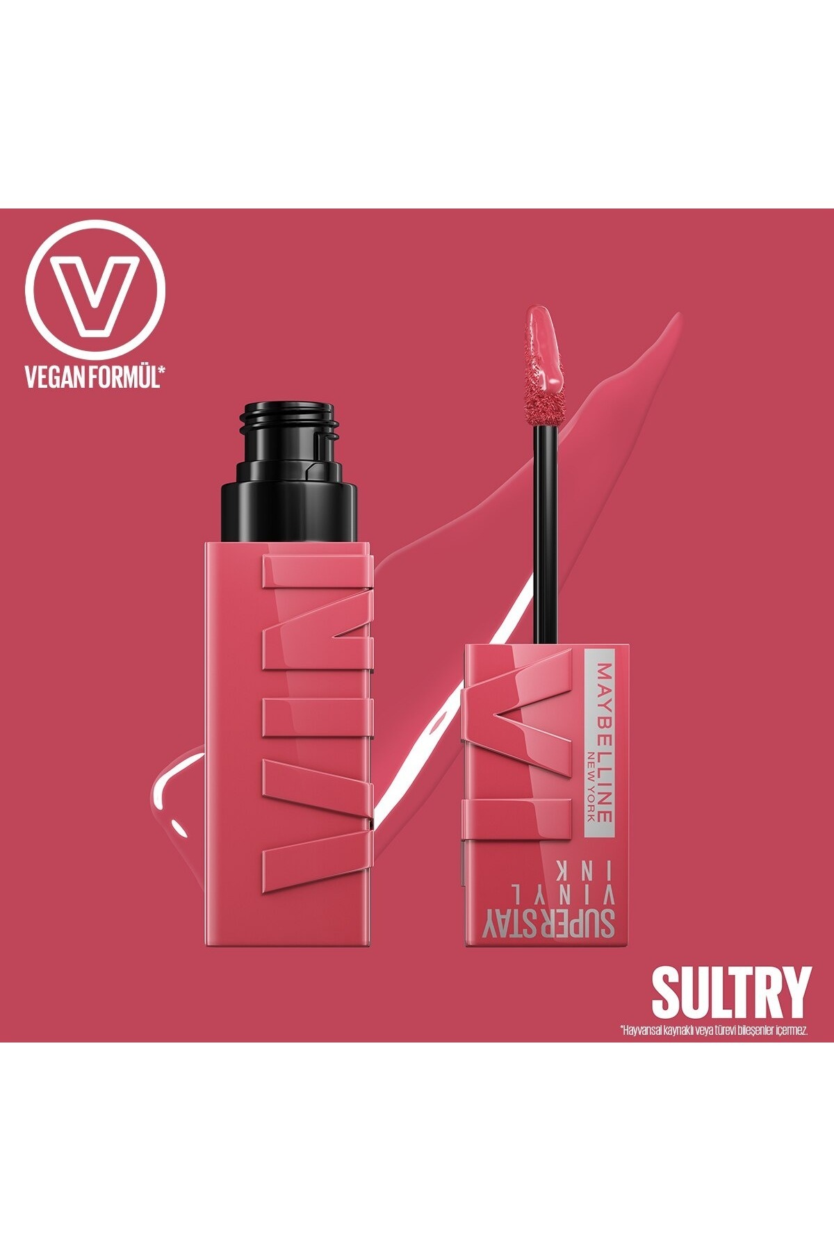 Maybelline New York Super Stay Vinyl Ink Uzun Süre Kalıcı Likit Parlak Ruj 160 Sultry