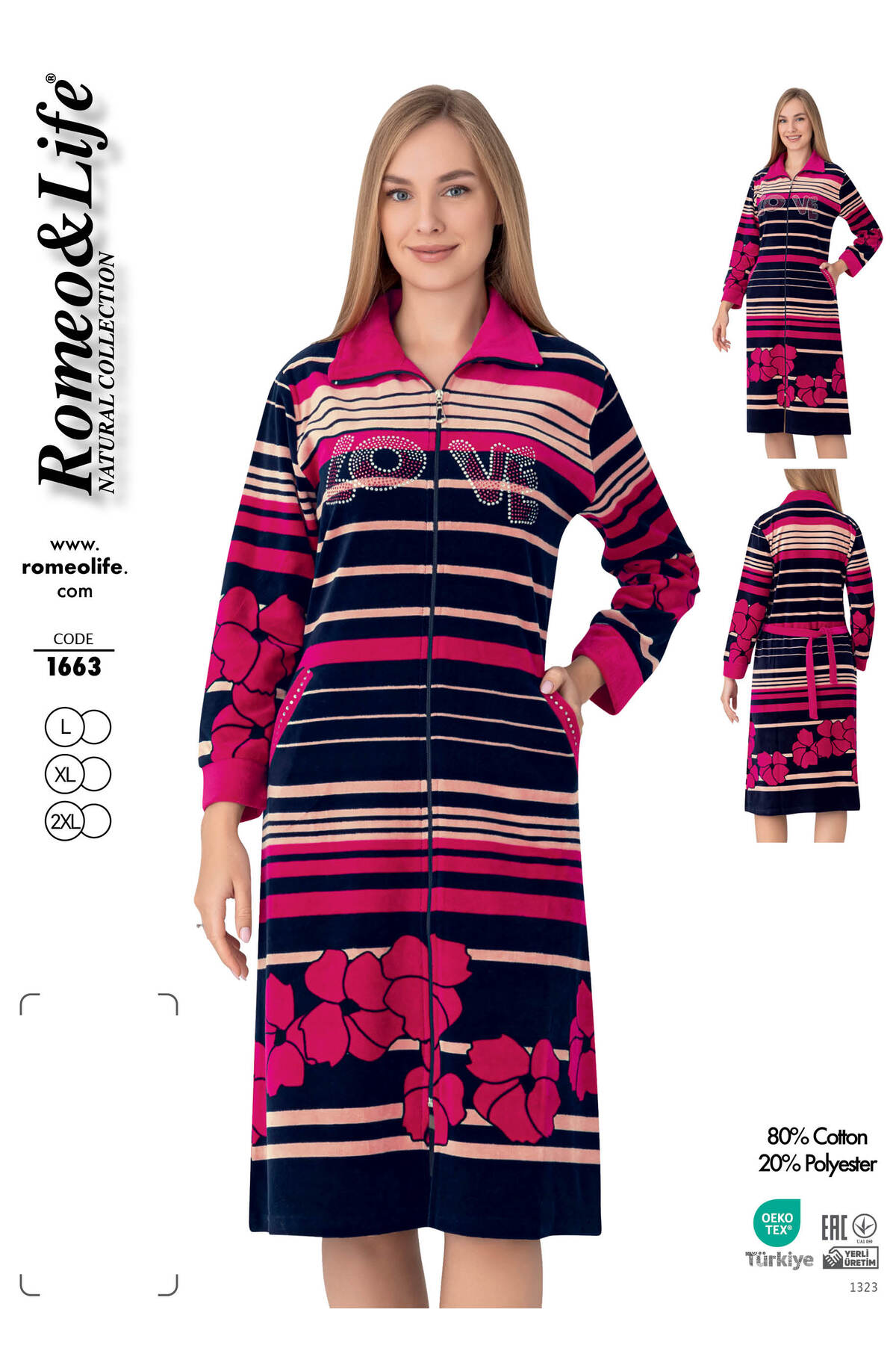 Women's Cotton Blend Velvet Zippered Dress - Fuchsia 1663