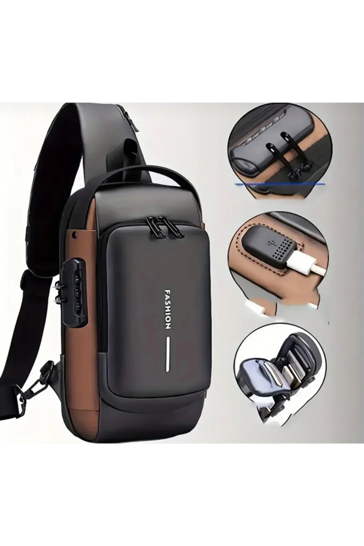 NEWDARK USB ŞARJ PORTLU ŞIK KİLİTLENE BİLEN BEL ÇANTASI