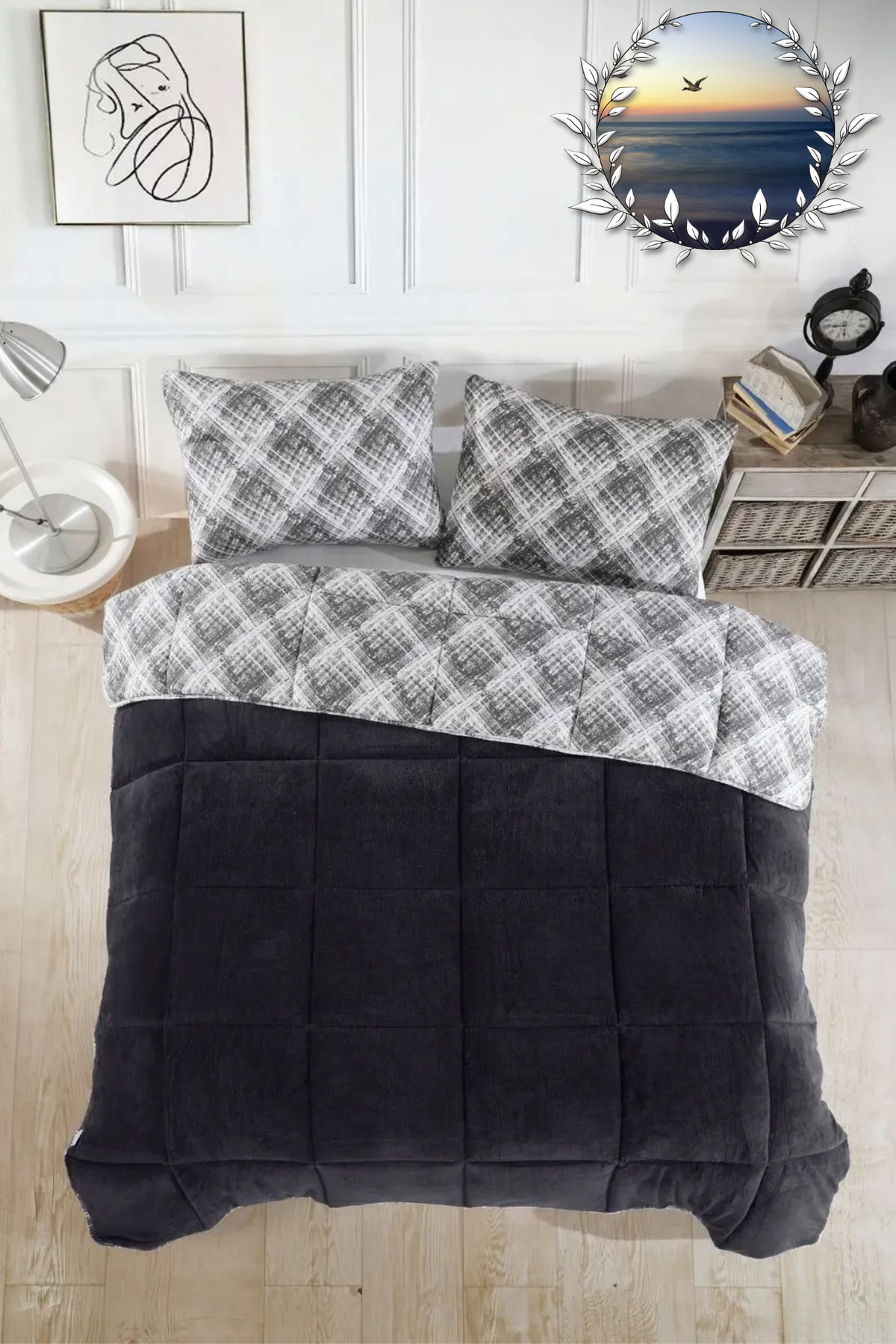 LilaMOON Tek Kişilik Lüx Welsoft Yorgan (Çift Taraflı + Yastık Kılıflı)