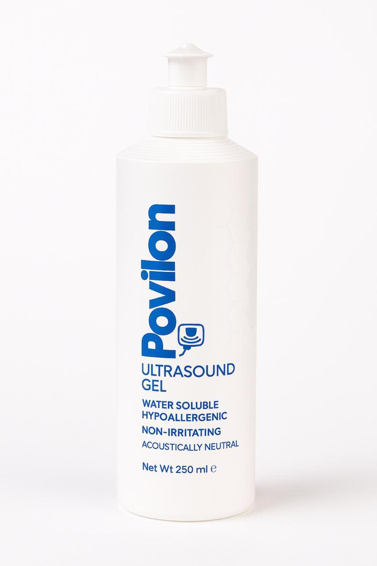 Povilon Ultrason Jeli 250ML – Medikal Ultrasound, Ekg, Tens Ve Epilasyon Uygulamaları Için x 70adet (1koli)