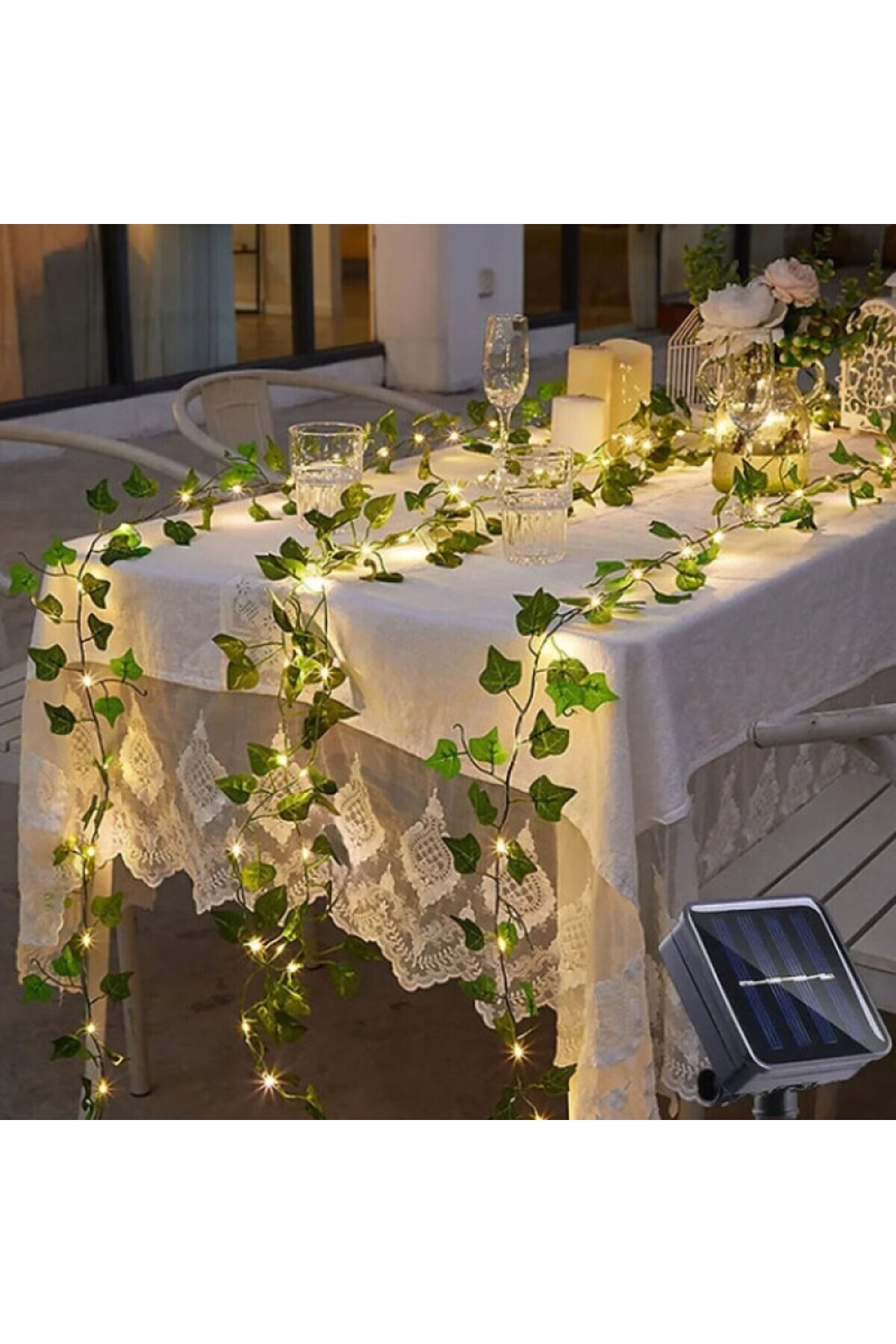 Hediye Rüzgarı Güneş Enerjili Sarmaşık Led Dekor | 5 Metre Bahçe ve Balkon Aydınlatması