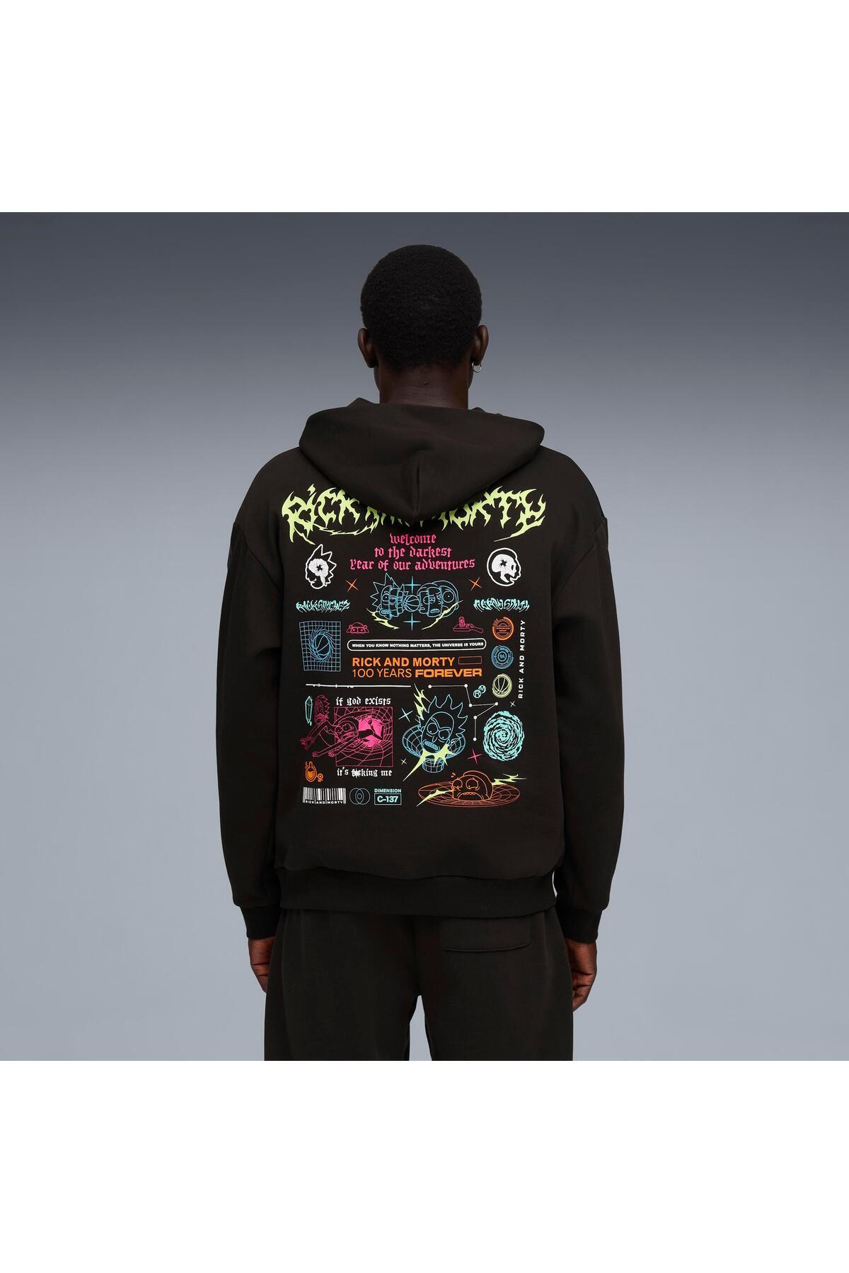 Puma Rick And Morty Hoodie Erkek Yetişkin Sweatshirt görsel 2