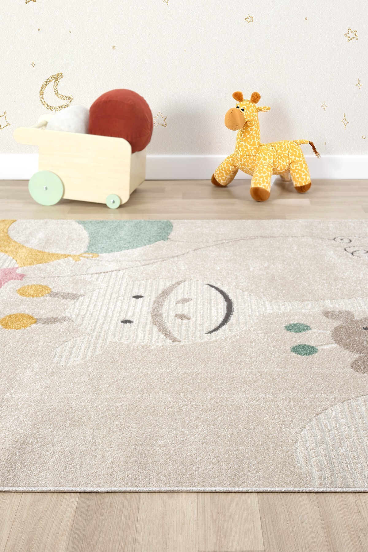 Eliz Home Yumuşak Dokuma Halı Zürafa Figürlü Leke Tutmaz Bebek Odası Çocuk Odası Genç Odası Halısı ZÜRAFA fotoğrafı 7 (önizleme)