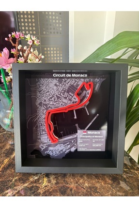 Arvina Atelier 3D Formula 1 Pist Haritası Poster – Monaco Monte Carlo | Çerçe...