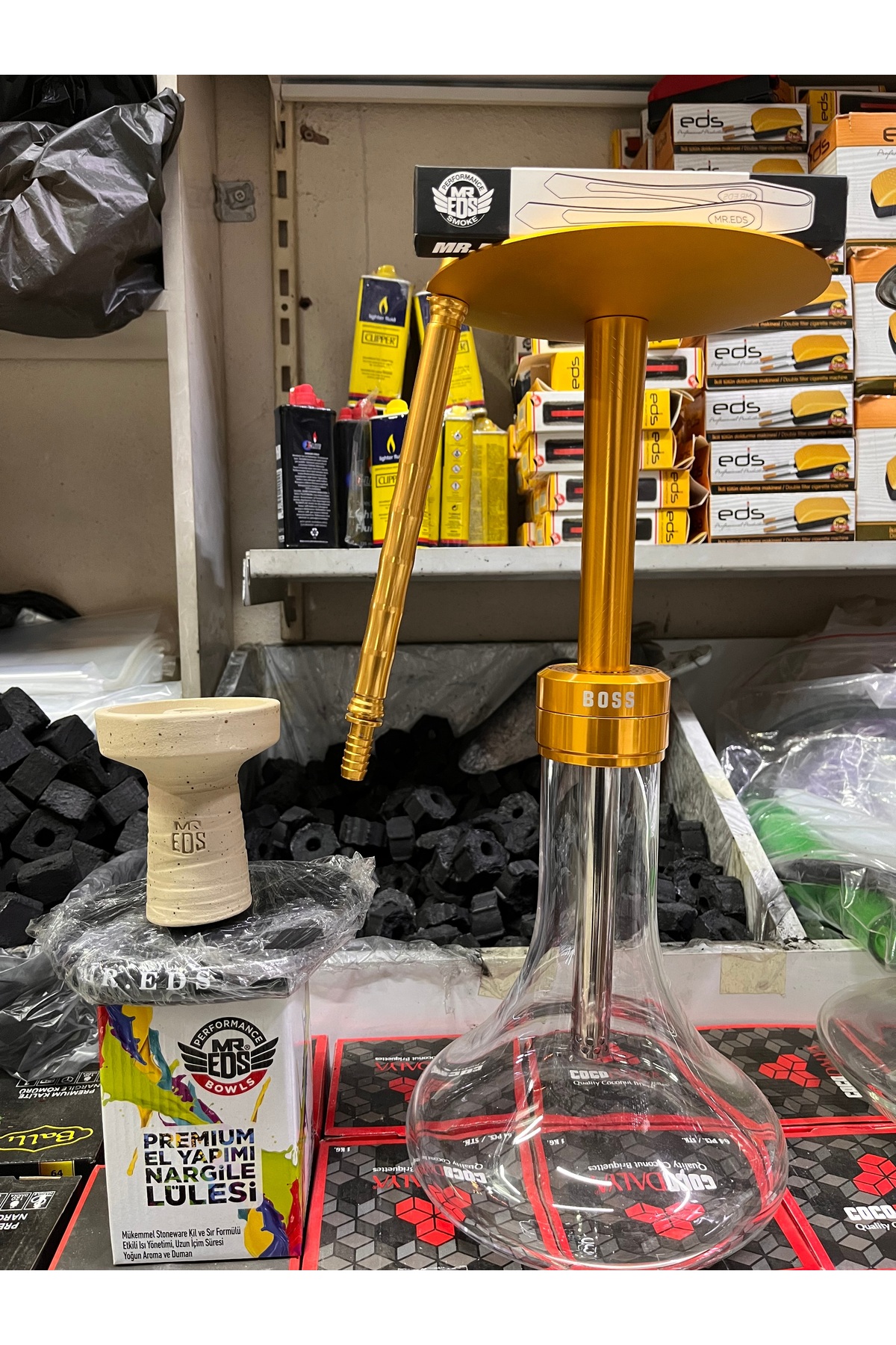Boylutobacco MR EDS E29 boss altın renk NARGİLE TAKIMI - Fiyatı