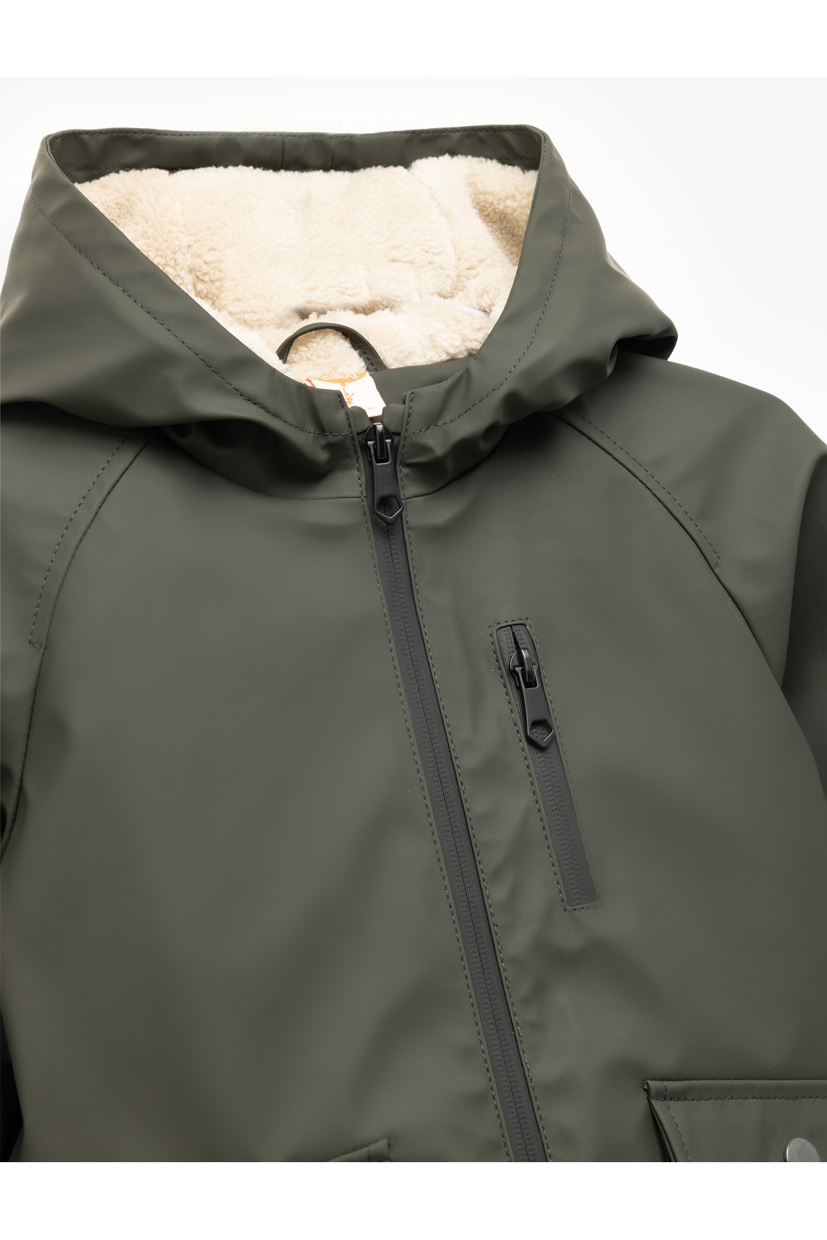 Koton Uzun Kollu Peluş Astarlı Fermuarlı Kapşonlu Mont fotoğrafı 4 (önizleme)