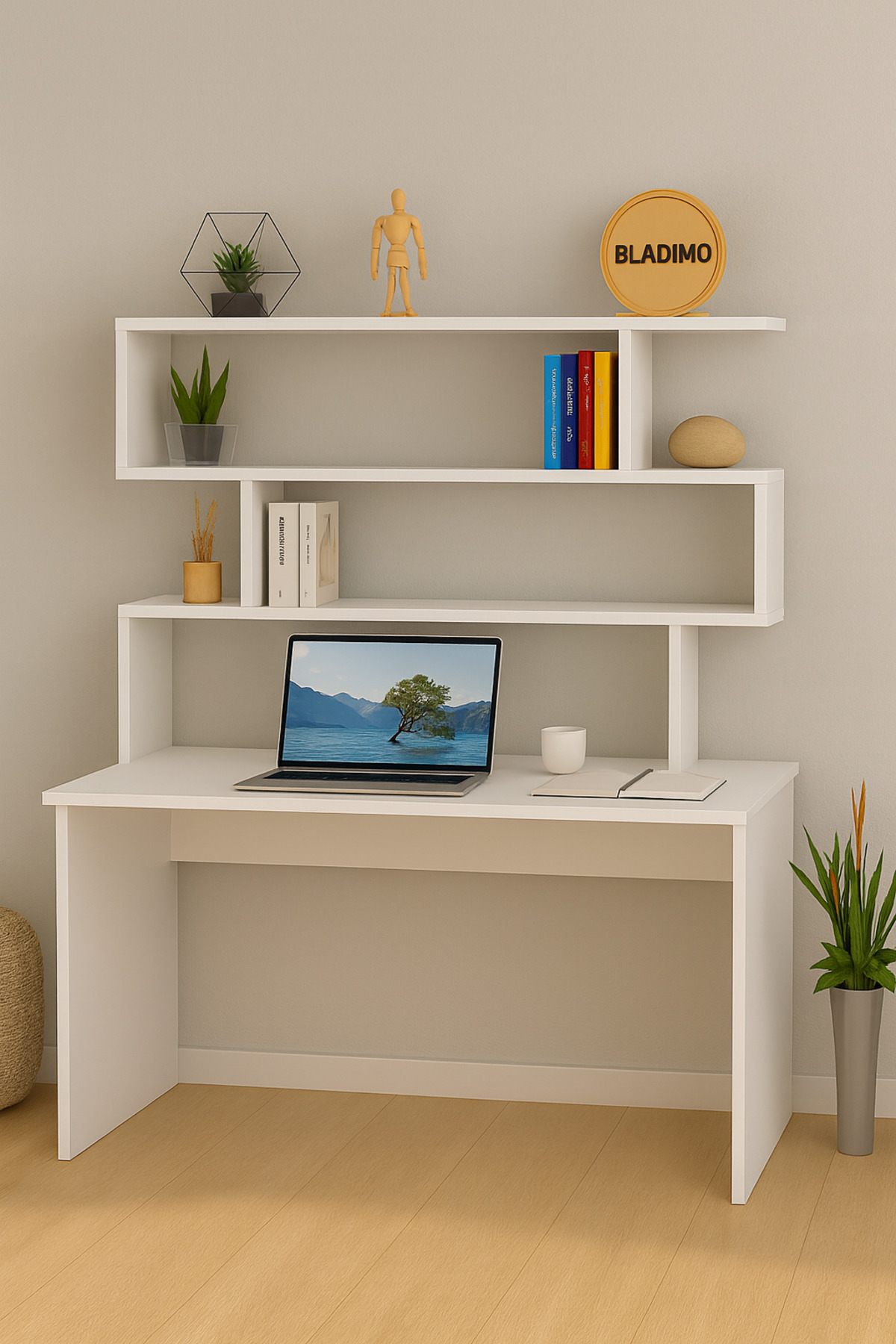 Bladimo Arken Kitaplıklı Çalışma Masası