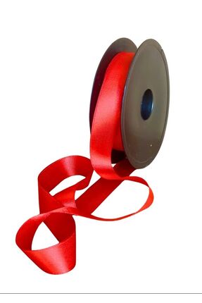 EL İŞİ DİY CRAFT Kırmızı Saten Kumaş Kurdele 2,5 Cm X 35 M Hediye Paketleme K...