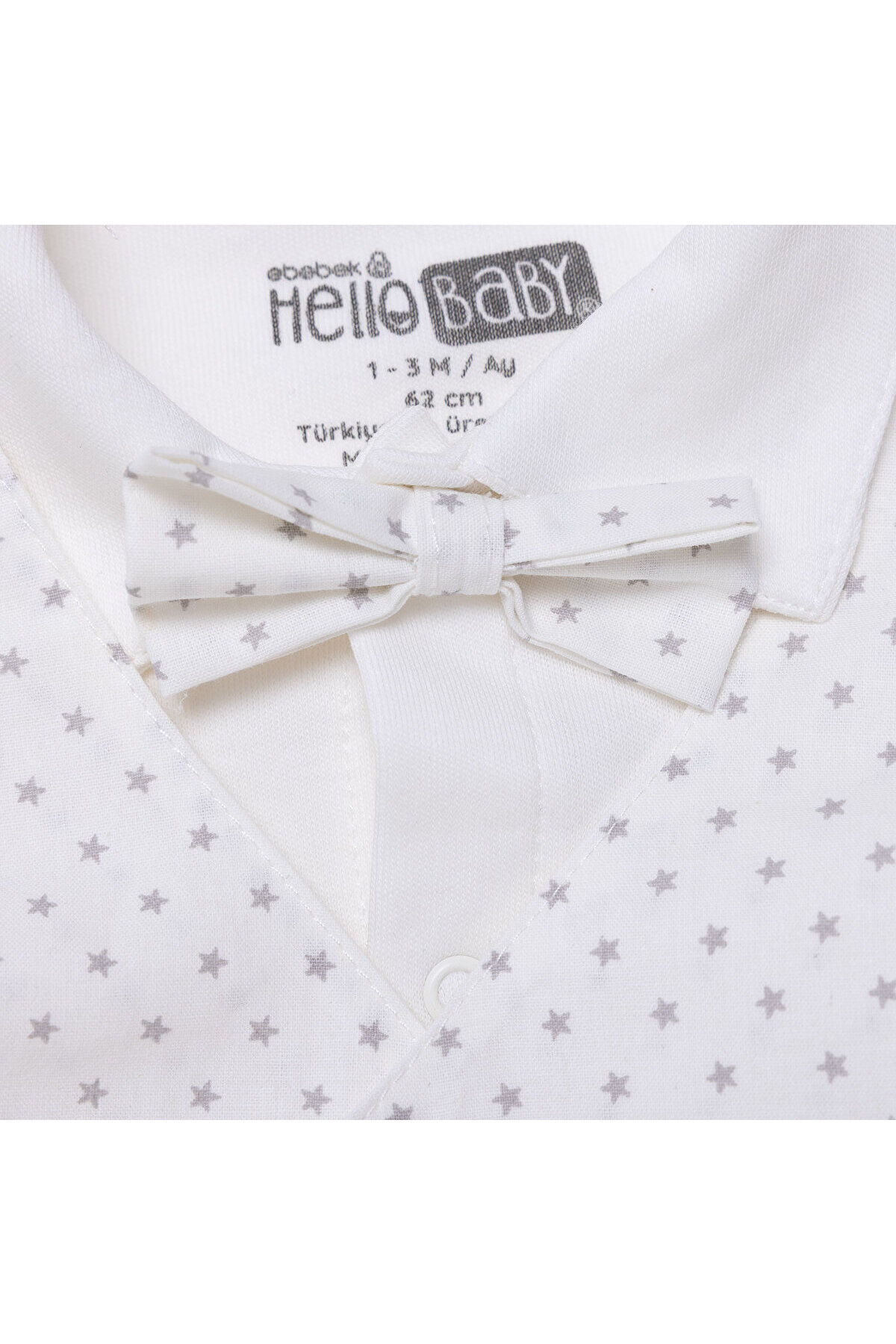 ebebek Hello Baby HelloBaby Erkek Bebek Yenidoğan Mevlüt Kıyafeti Gabardin Kapüşonlu Uzun Kol Patikli Paça fotoğrafı 3 (önizleme)