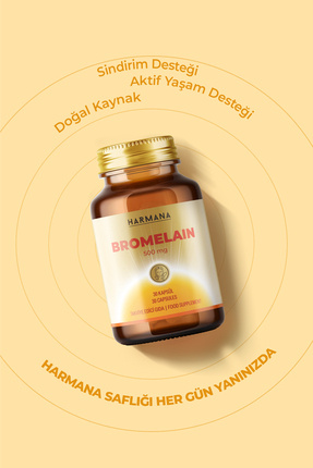 HARMANA Bromelain 500 mg Takviye Edici Gıda 30 Kapsül