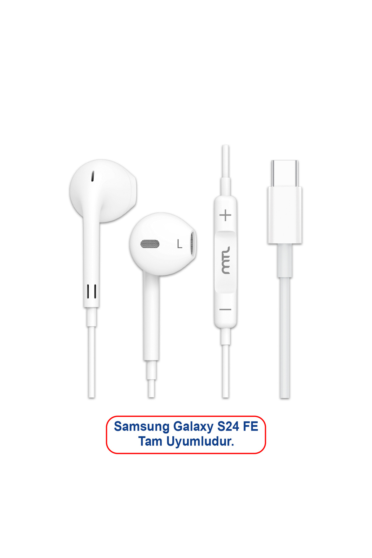 MTL Samsung Galaxy S24 FE Uyumlu Tak Çalıştır Stereo Type-C Kulaklık S24FE