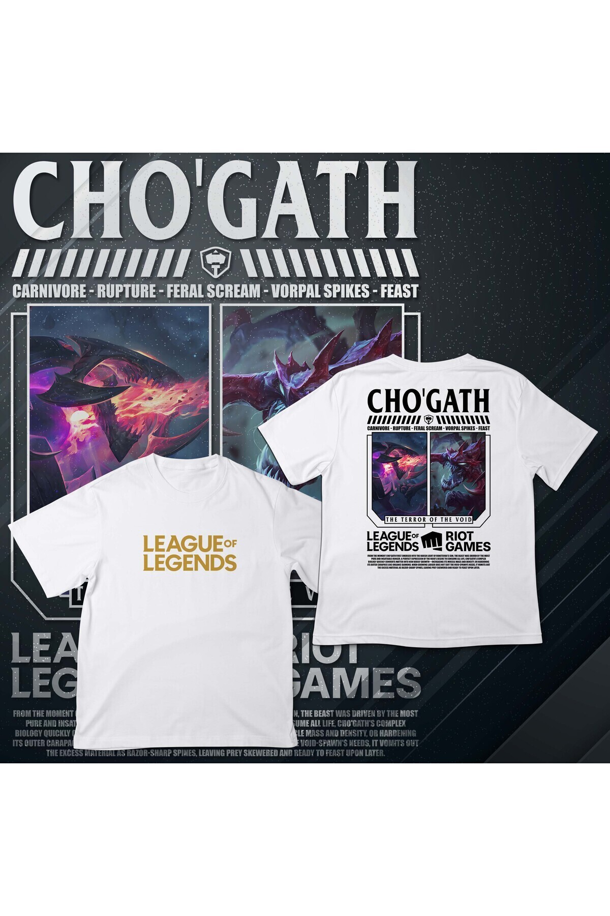 EZ Design League of Legends - SWAIN - Baskılı Oversize T-shirt