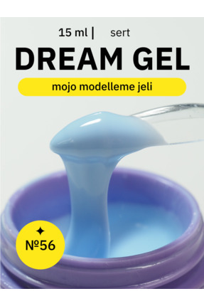 MOJO Tırnak Jeli Dream Gel 56 Mavi Tırnak Uzatma ve Modelaj Jeli, 15 ml