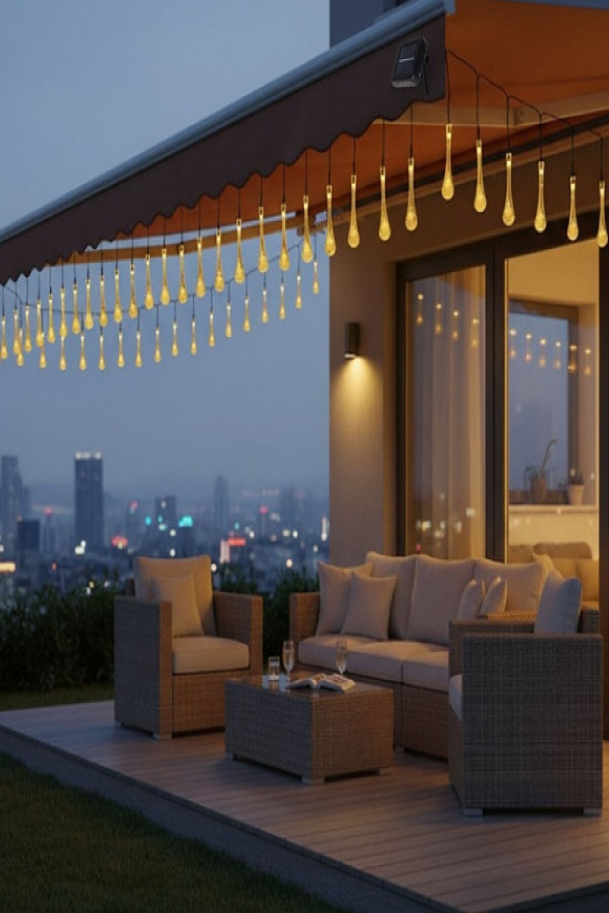 hayret sepeti "Damla Tasarımlı Solar Dış Mekan Aydınlatma – Su Geçirmez Dekoratif Bahçe ve Balkon Işıklandırması"