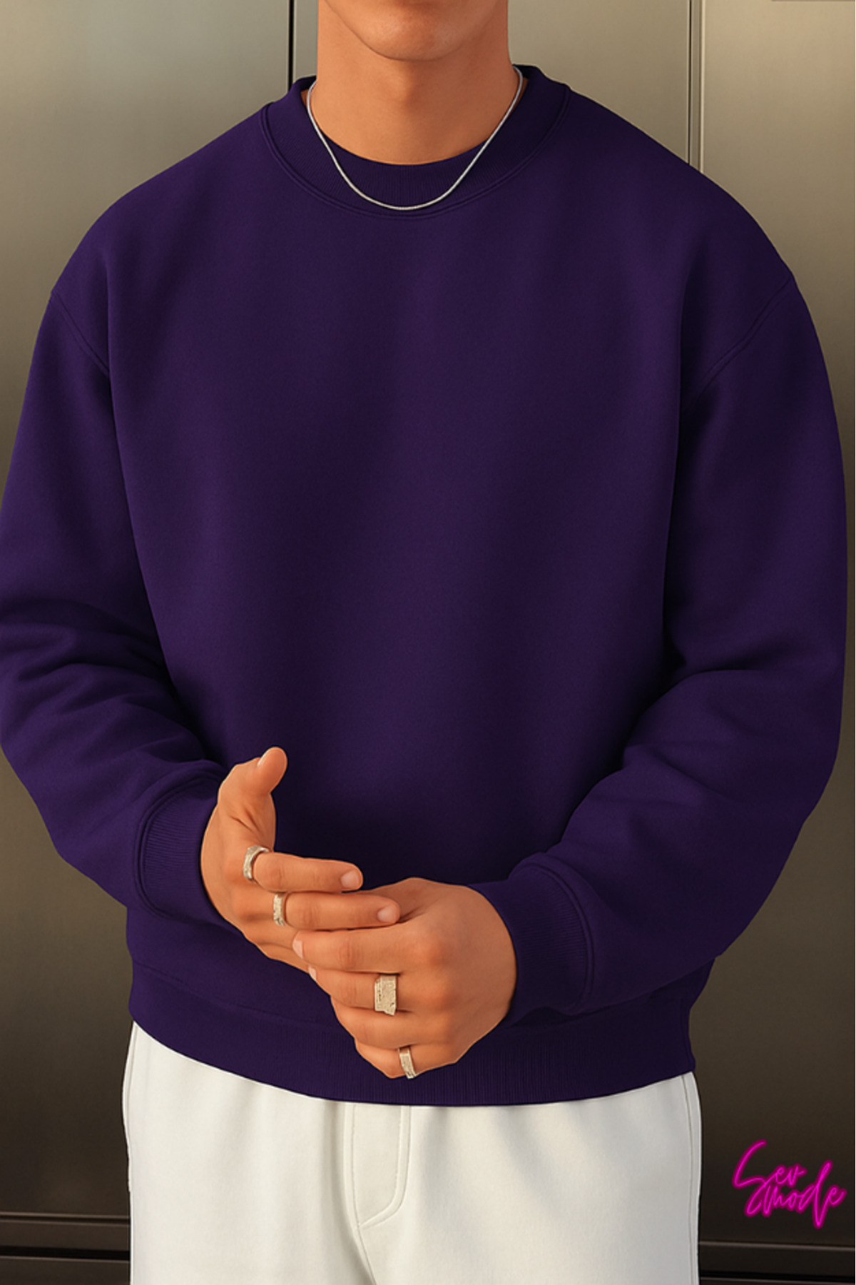 SevMode Unisex Bisiklet Yaka Sweatshirt