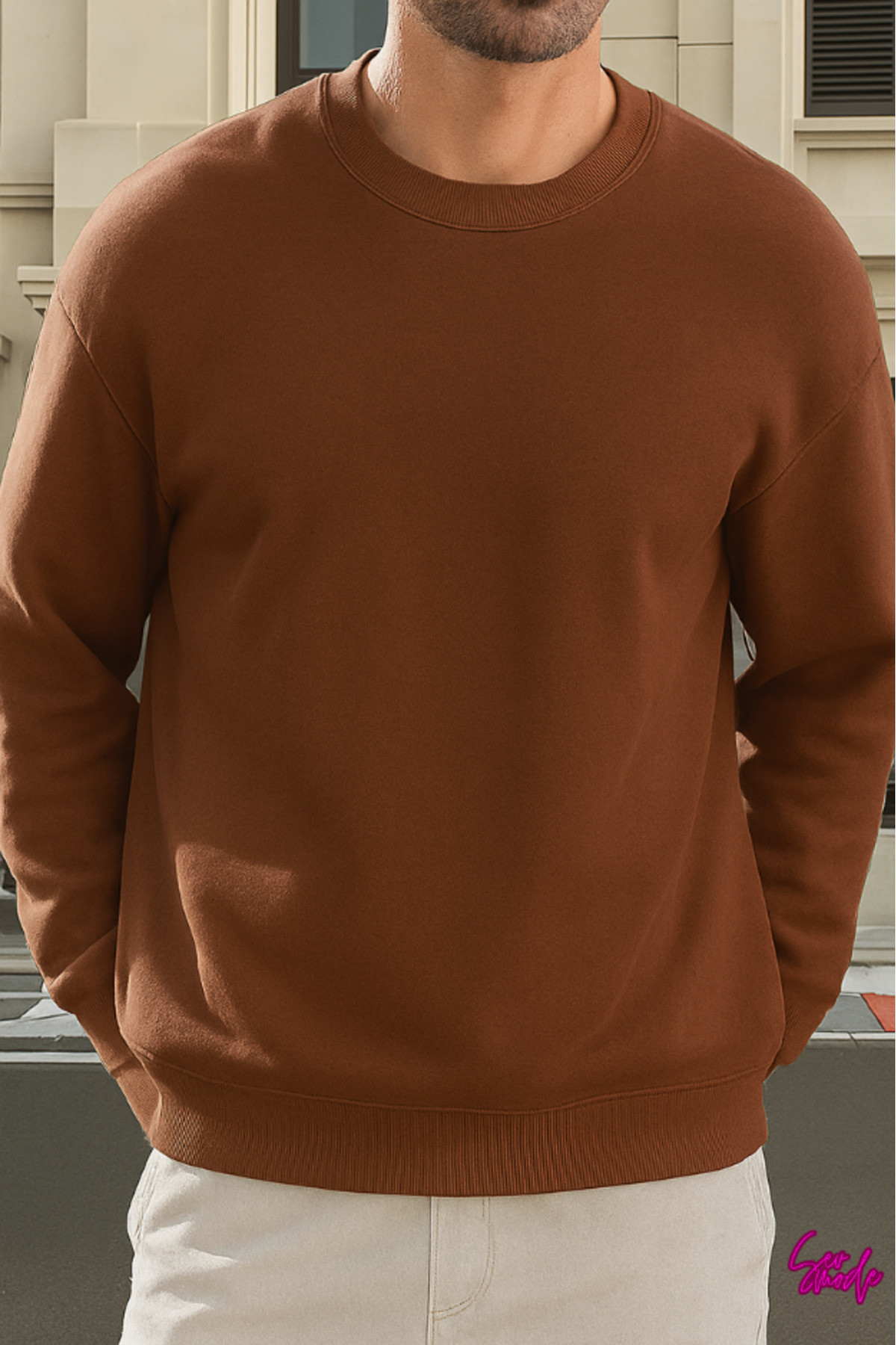 SevMode Unisex Bisiklet Yaka Sweatshirt