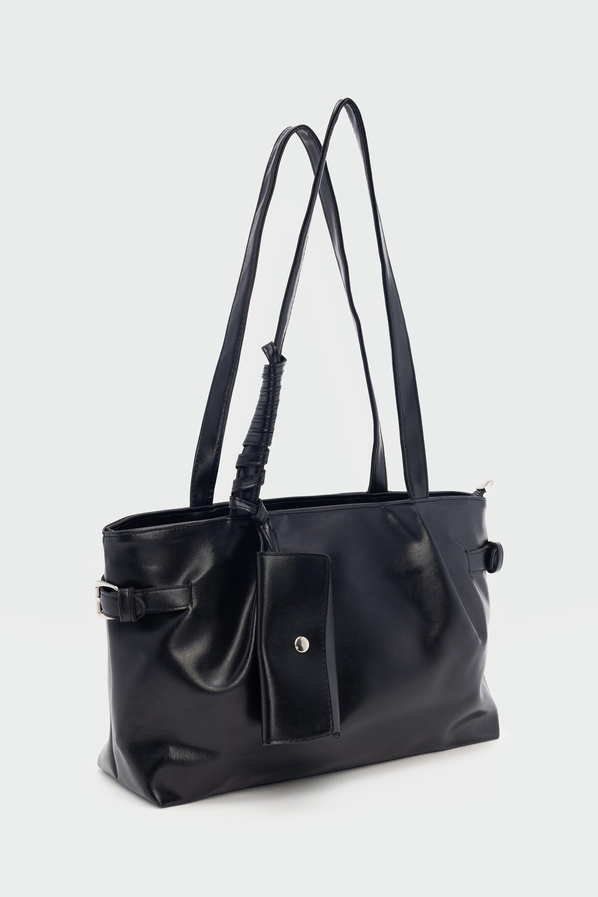 Shule Bags Bybo Vintage Omuz Çantası Siyah görsel 3