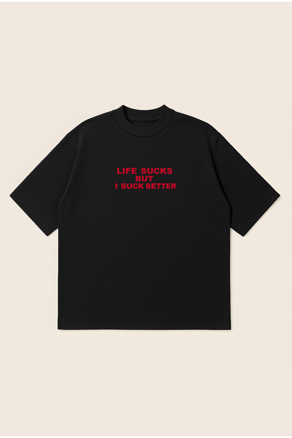 Moon Dancer Lıfe Sucks Baskılı Unisex Pamuklu Oversize T-shirt