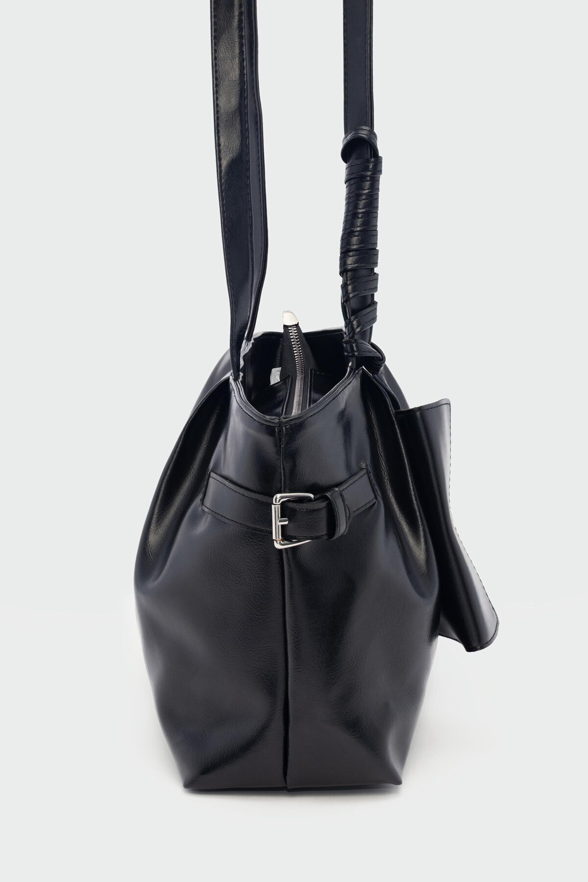 Shule Bags Bybo Vintage Omuz Çantası Siyah görsel 5