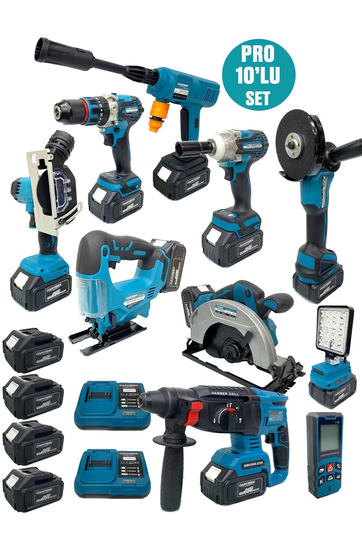 Germany Style DawreekTech 10'lu Şarjlı Pro Set Kırıcı-Taşlama