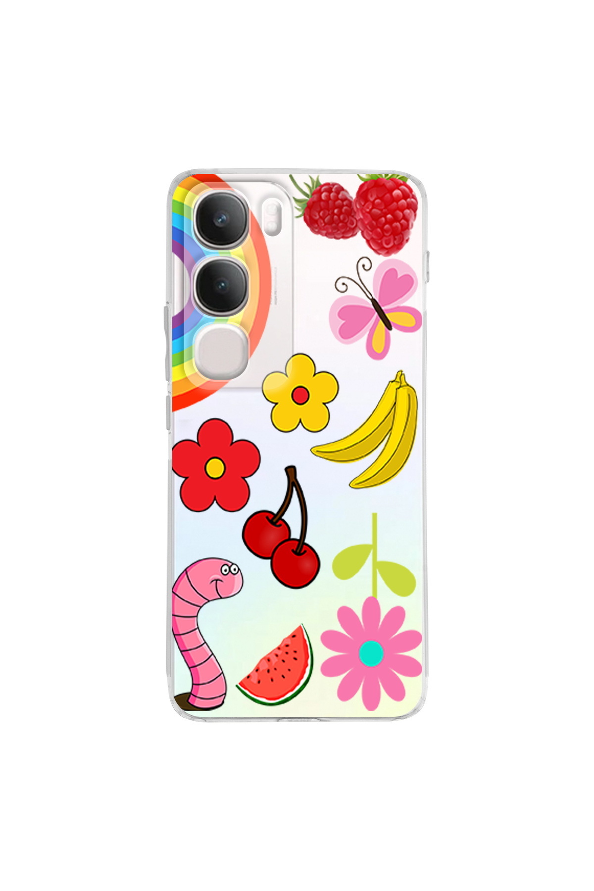 Vivo Y19s İle Uyumlu Water Color 5 Baskılı Kamera Korumalı Şeffaf Kılıf