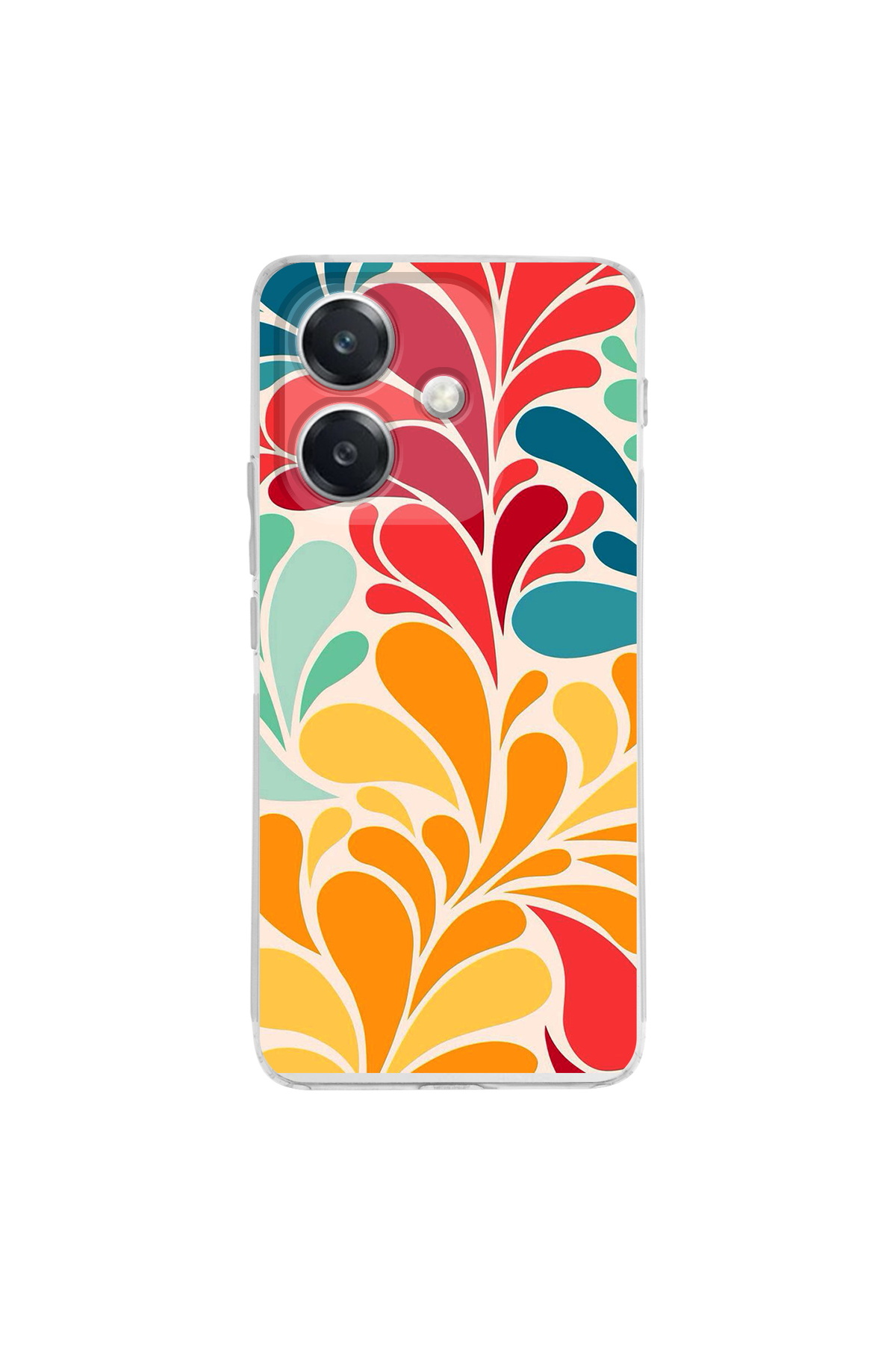 Oppo A3 İle Uyumlu Retro Color 5 Baskılı Kamera Korumalı Şeffaf Kılıf