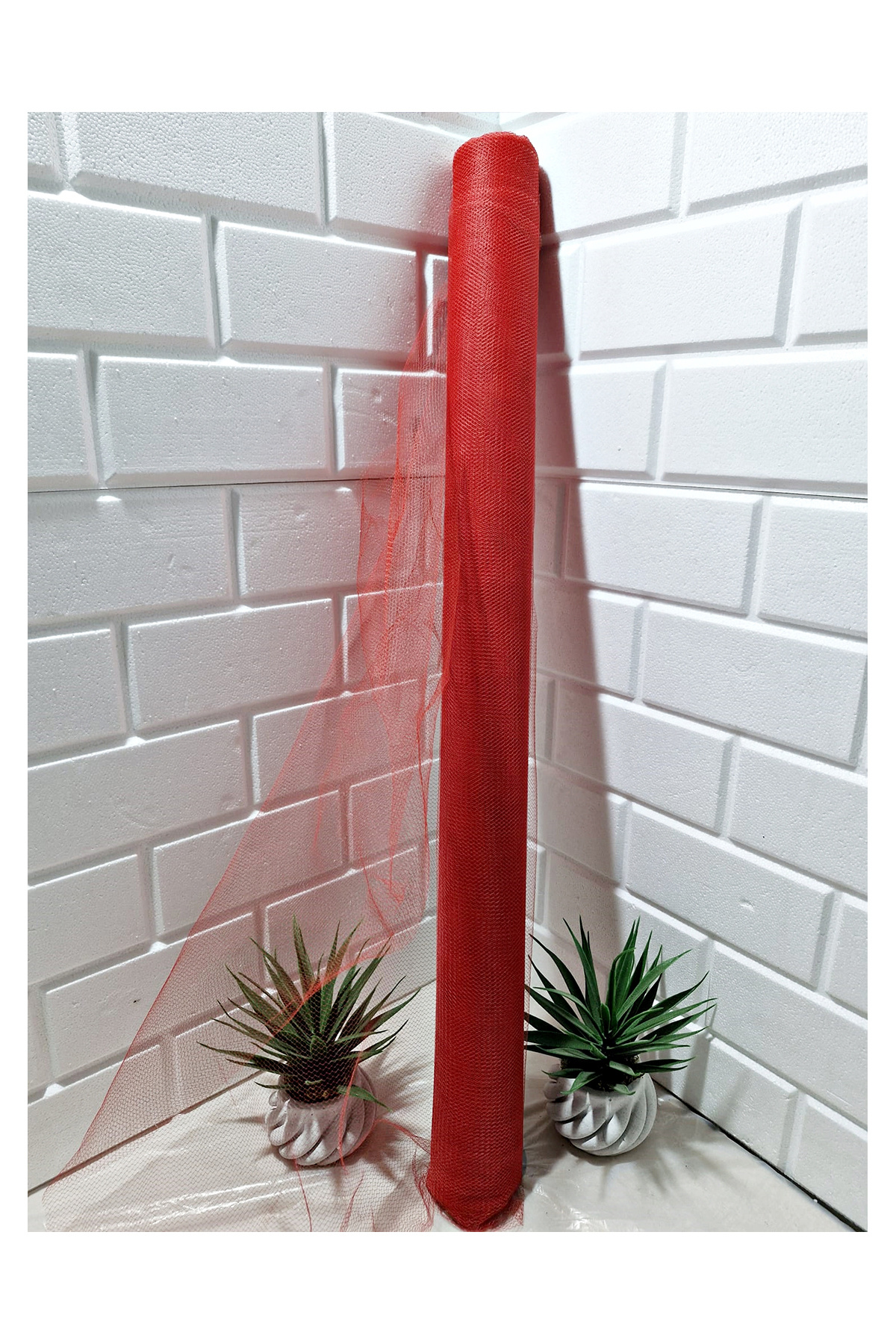 Pasta9 Süsleme Tülü 7 metre Uzunluk 75 santim Yükseklik Açık Kırmızı Renk Gelecek