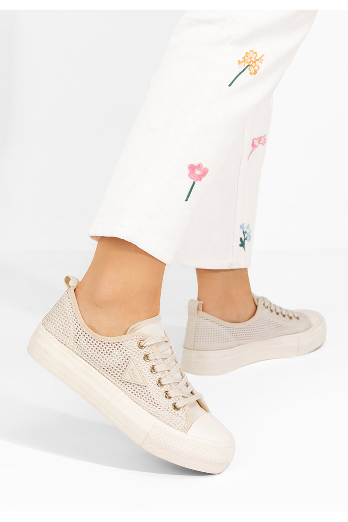 B T Shoes Béžové dámske nízké tenisky Fanita